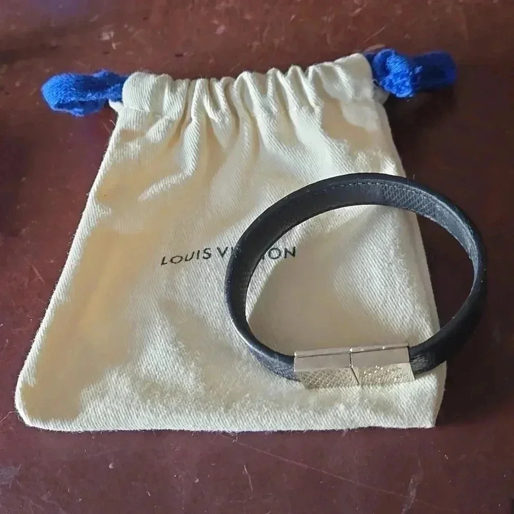 Louis Vuitton Damier Graphite Bracelet with dust bag